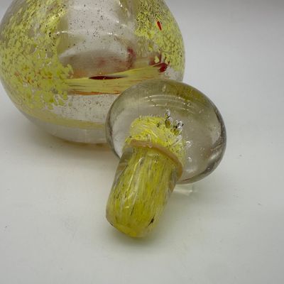Hand-Blown Art Glass Perfume Bottle with Stopper