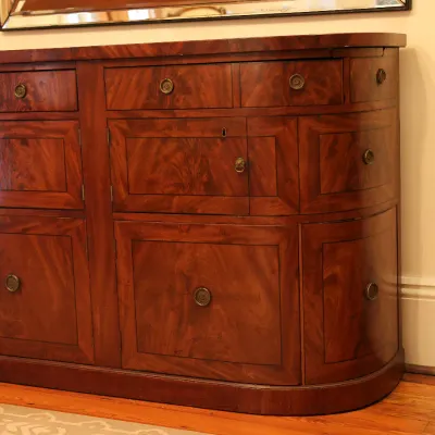 Regency Ebony-Banded Flame Mahogany Sideboard, Circa 1815