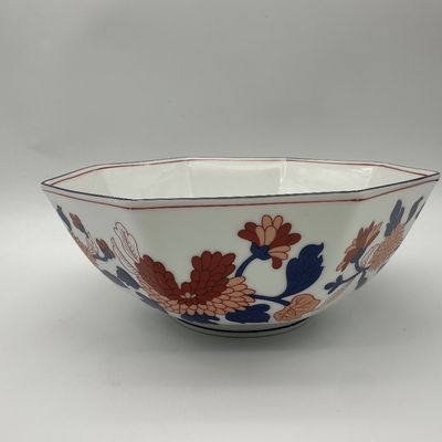 Vintage 1975 Fitz and Floyd Imari-Style Octagonal Porcelain Bowl