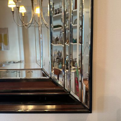 Hollywood Regency Beveled Mirrored Wall Mirror