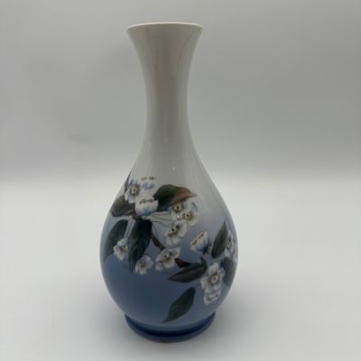 Pair of Royal Copenhagen Apple Blossom Porcelain Vases
