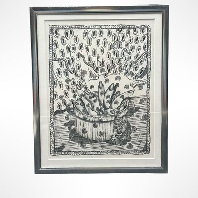 George Febres Original Surrealist Drawing – Signed