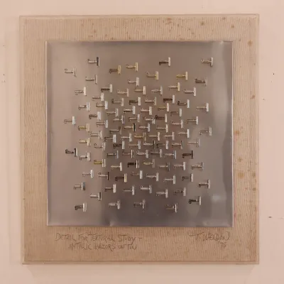 Terry Weldon “Detail for Textural Study – Metallic Razors on Tin” 1975 Metal Sculpture