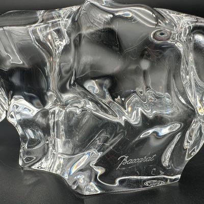 Baccarat Clear Crystal Bull Sculpture