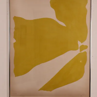 Jack Youngerman (1926–2020), “Yellow Push,” 1966, Signed & Numbered Color Lithograph 24/90