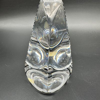Correia Signed Optical Art Glass Paperweight Sculpture