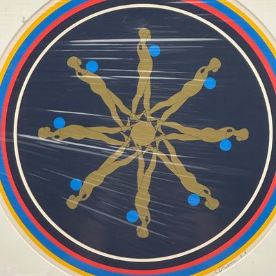 Ernest Tino Trova – Falling Man in Circle, 1968, Artist’s Proof Silkscreen