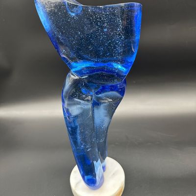 Maurice Alvarado “Blue Torso” Blown Glass Sculpture