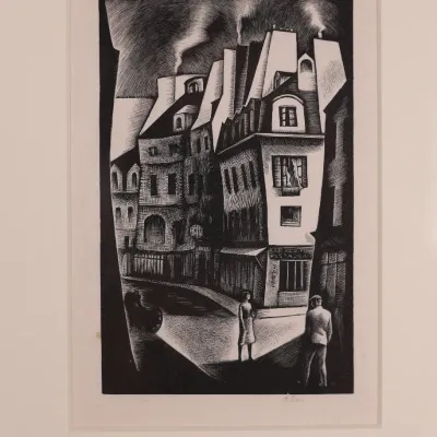 Howard Norton Cook (1901–1980), “Paris Street,” 1930, Signed