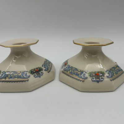 Lenox Autumn China Teapot, Teacups, Candlesticks & Bow