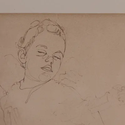 Henry Casselli (American/Louisiana, b. 1946), Seated Figure, Signed Graphite Drawing
