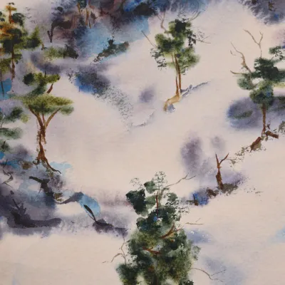 Charles Reinike III (American/Louisiana, b. 1947), Untitled Landscape from “Shekinah,” 1975, Signed Watercolor