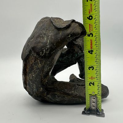 Signed Bronze Reclining Figure Sculpture