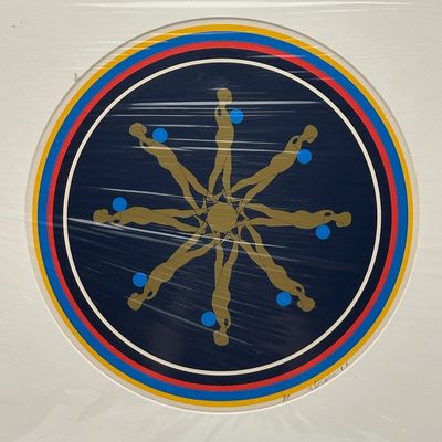 Ernest Tino Trova – Falling Man in Circle, 1968, Artist’s Proof Silkscreen