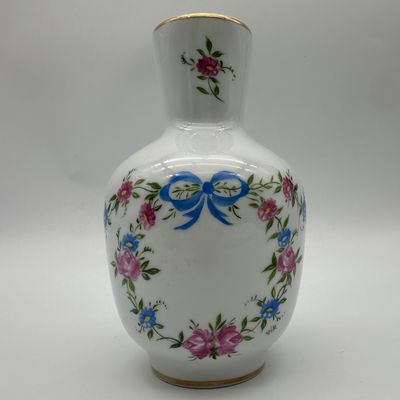 Limoges France Hand-Painted Porcelain Floral Vase