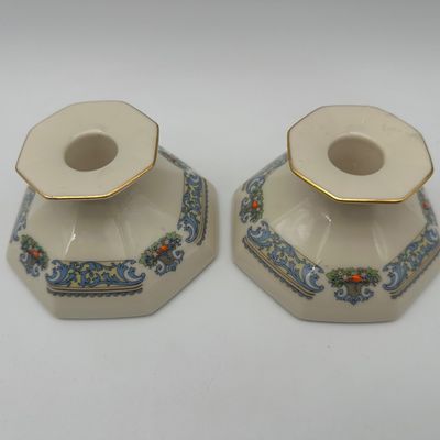 Lenox Autumn China Teapot, Teacups, Candlesticks & Bow