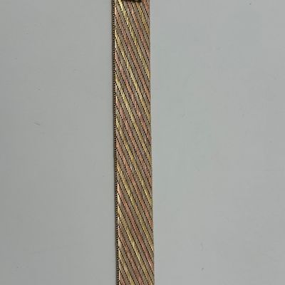 Italian 14K Tri-Color Gold Woven Mesh Bracelet