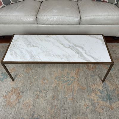 Mid-Century Modern Marble Top Coffee Table
