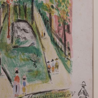 Maurice Utrillo Signed Color Lithograph – Montmartre (Paris Capitale), 1955