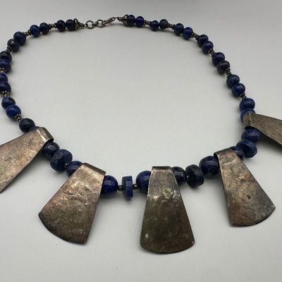 Sterling Silver & Lapis Lazuli Statement Necklace