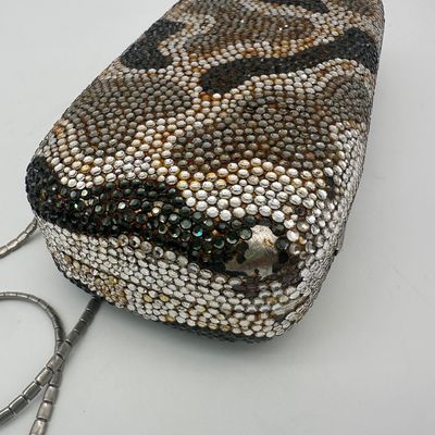 Judith Leiber Vintage Camouflage Crystal Minaudière Evening Bag