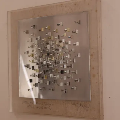 Terry Weldon “Detail for Textural Study – Metallic Razors on Tin” 1975 Metal Sculpture