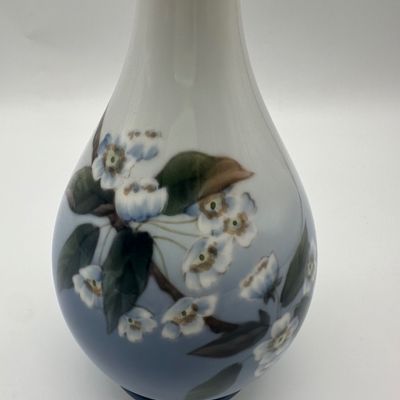 Pair of Royal Copenhagen Apple Blossom Porcelain Vases
