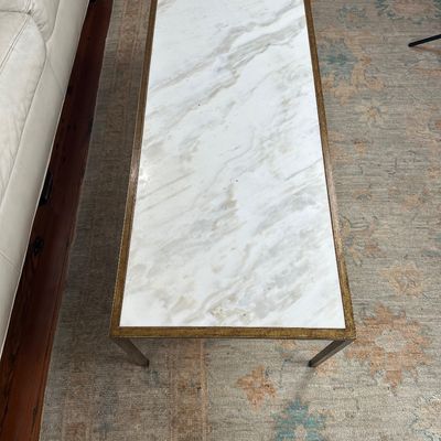Mid-Century Modern Marble Top Coffee Table
