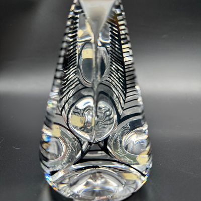 Correia Signed Optical Art Glass Paperweight Sculpture