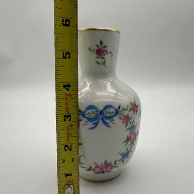 Limoges France Hand-Painted Porcelain Floral Vase