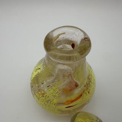 Hand-Blown Art Glass Perfume Bottle with Stopper