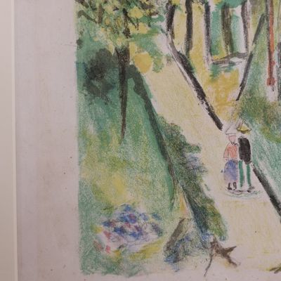 Maurice Utrillo Signed Color Lithograph – Montmartre (Paris Capitale), 1955