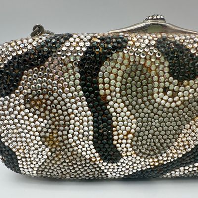 Judith Leiber Vintage Camouflage Crystal Minaudière Evening Bag