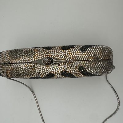 Judith Leiber Vintage Camouflage Crystal Minaudière Evening Bag