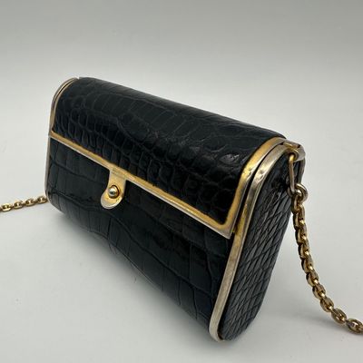 Judith Leiber Vintage Black Exotic Skin Shoulder Bag