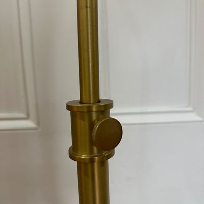 Adjustable Brass-Finish Floor Lamp