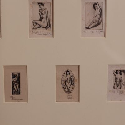 Morris Henry Hobbs – Nineteen Portraits – 19 Signed Miniature Etchings, Framed
