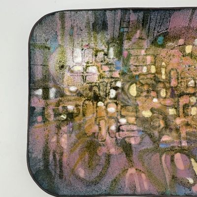 Helen Trivigno Abstract Enamel on Copper Tray