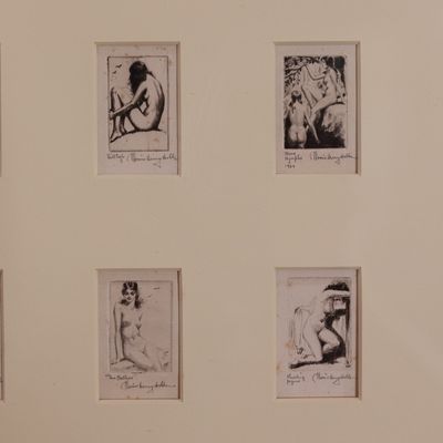 Morris Henry Hobbs – Nineteen Portraits – 19 Signed Miniature Etchings, Framed