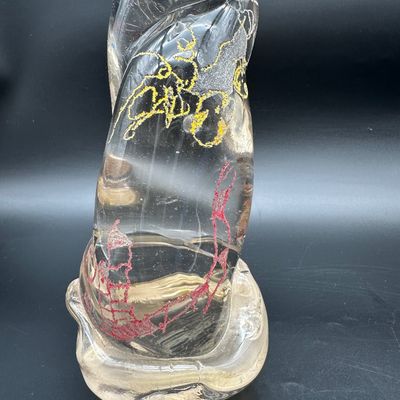 Gene Koss “Ridge Road Climb” Art Glass Sculpture, 1989