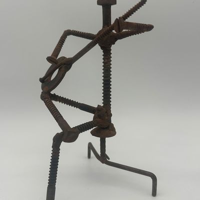 Signed Welded Metal Musician Sculpture Ensemble