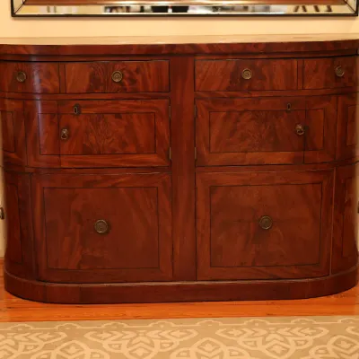 Regency Ebony-Banded Flame Mahogany Sideboard, Circa 1815