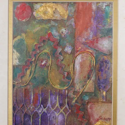 Edith Feiner Sarett (1923–2008), Untitled Abstract, Mixed Media on Paper