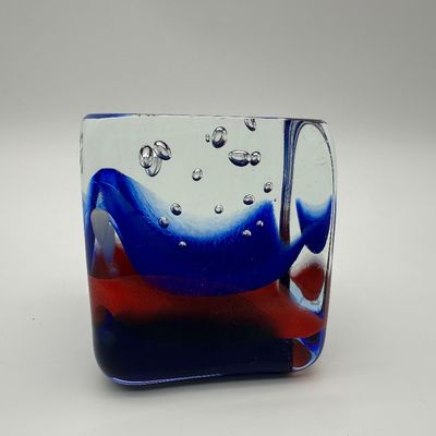 Robert William Willson Signed Glass Cube, 1977