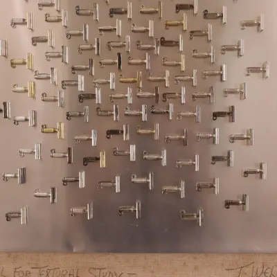 Terry Weldon “Detail for Textural Study – Metallic Razors on Tin” 1975 Metal Sculpture
