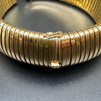 Italian 18K Gold Wide Tubogas Bracele