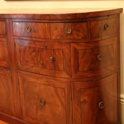 Regency Ebony-Banded Flame Mahogany Sideboard, Circa 1815