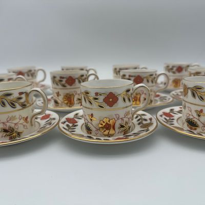 Royal Crown Derby Bone China Salad Plates, Demitasse Cups & Saucers