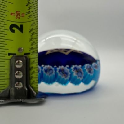 Signed Murano Millefiori Star of David Glass Paperweight
