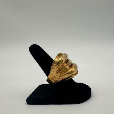David Webb 18K Gold Textured Geometric Ring
